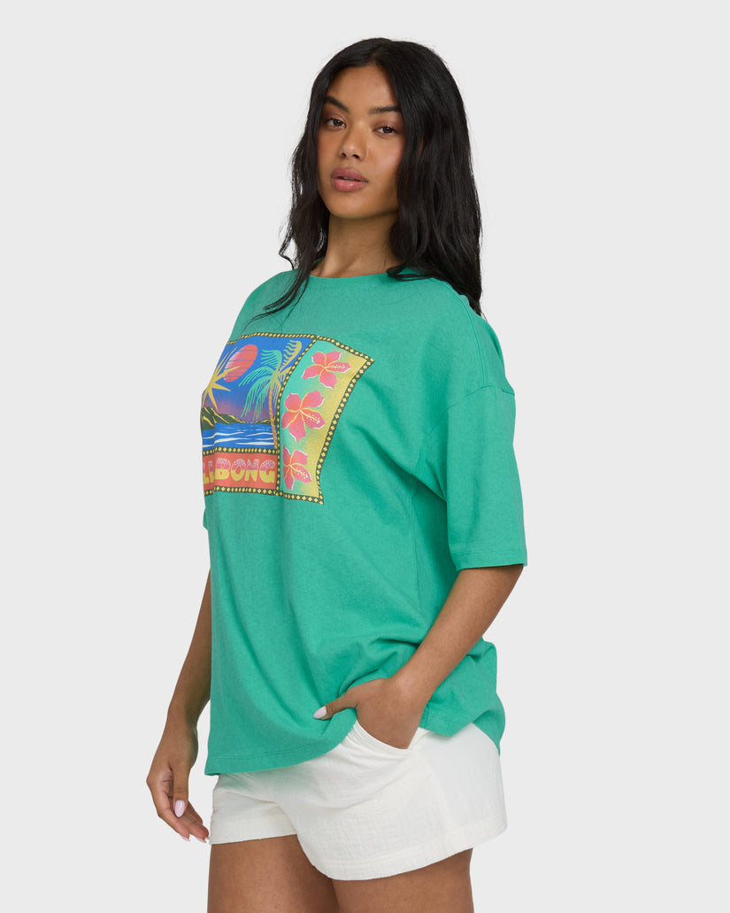 Billabong Summer Heat Tee-Green Tropics