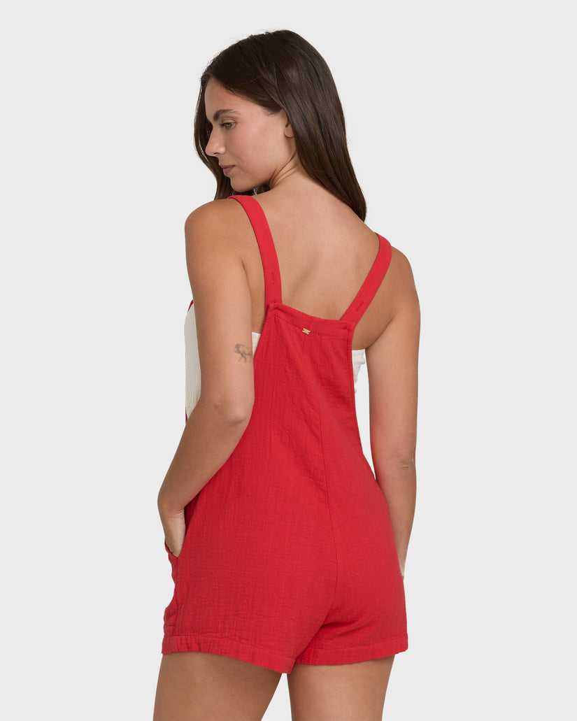 Billabong Beach Crush Romper-Fiesta Red