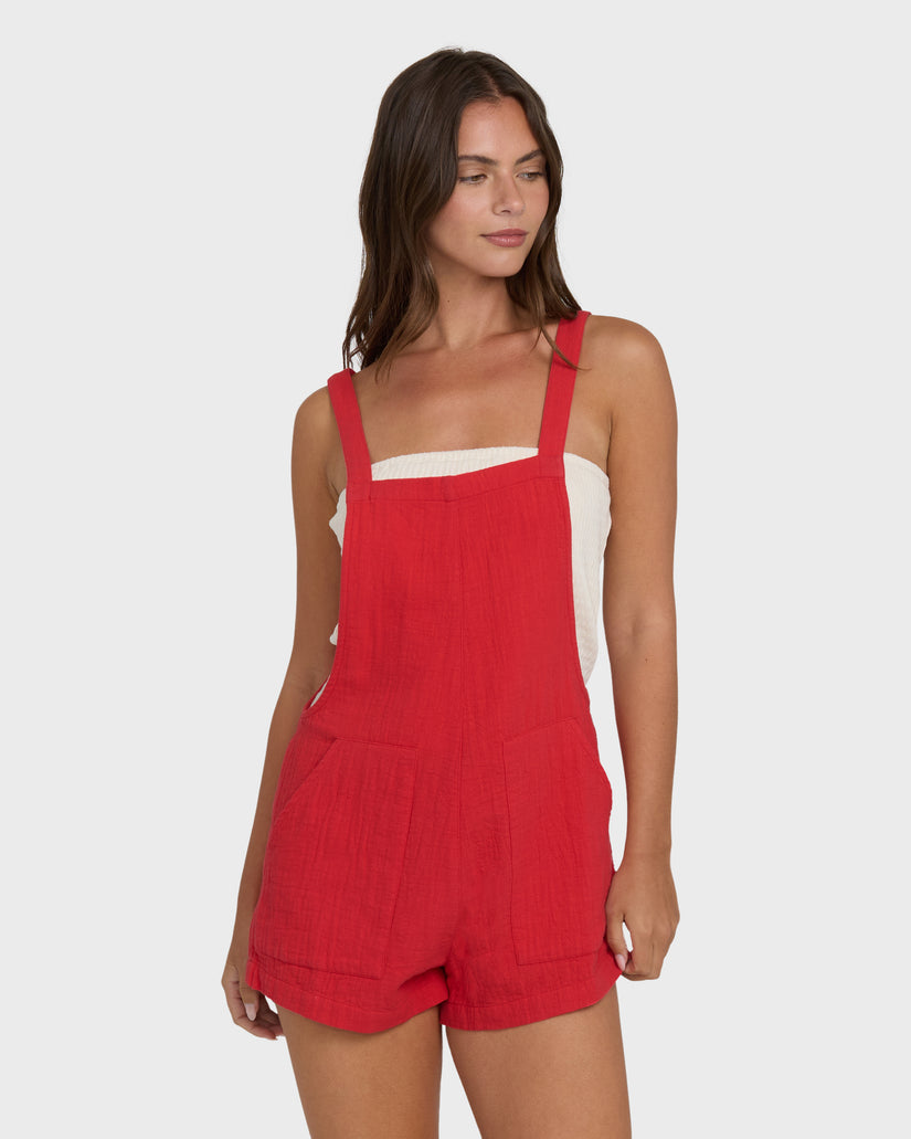 Billabong Beach Crush Romper-Fiesta Red
