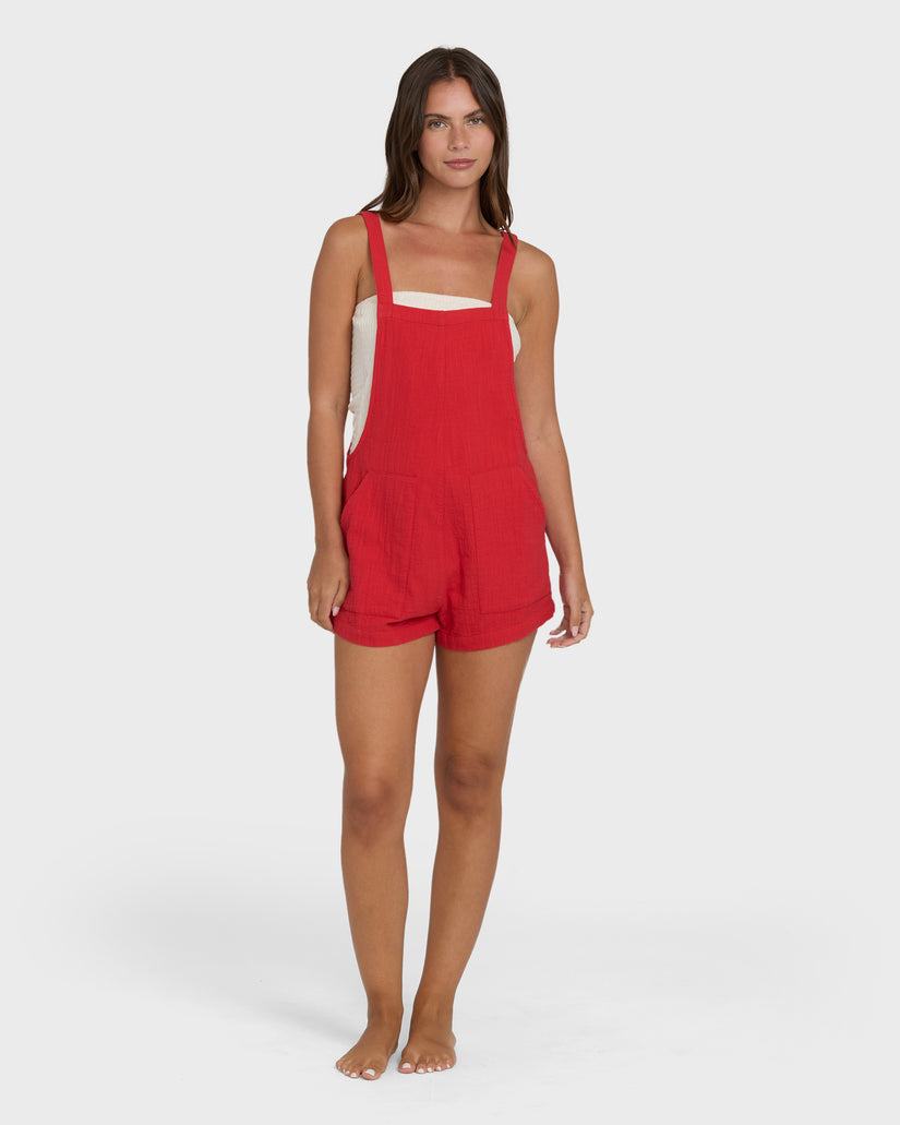 Billabong Beach Crush Romper-Fiesta Red