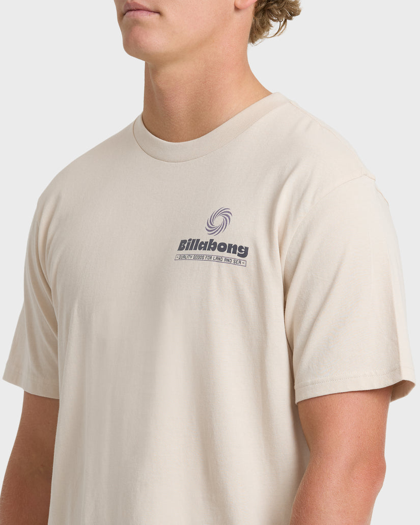 Billabong Single Fin Premium Tee-Oatmeal