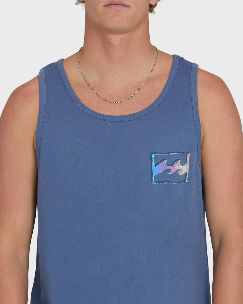 Billabong Crayon Wave Premium Tank-Blue Horizon