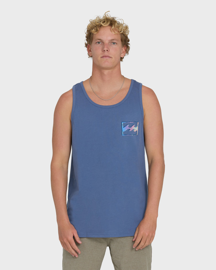 Billabong Crayon Wave Premium Tank-Blue Horizon