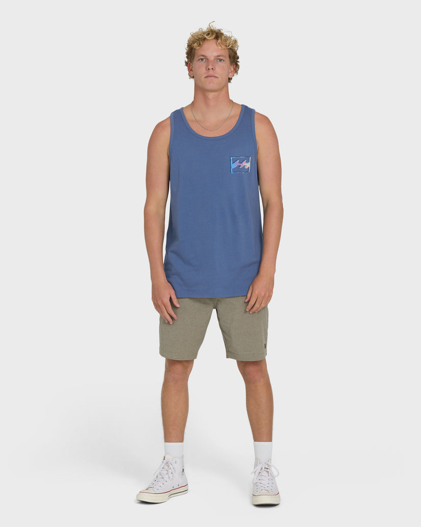 Billabong Crayon Wave Premium Tank-Blue Horizon
