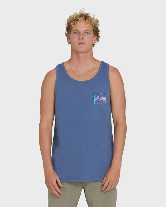 Billabong Crayon Wave Premium Tank-Blue Horizon