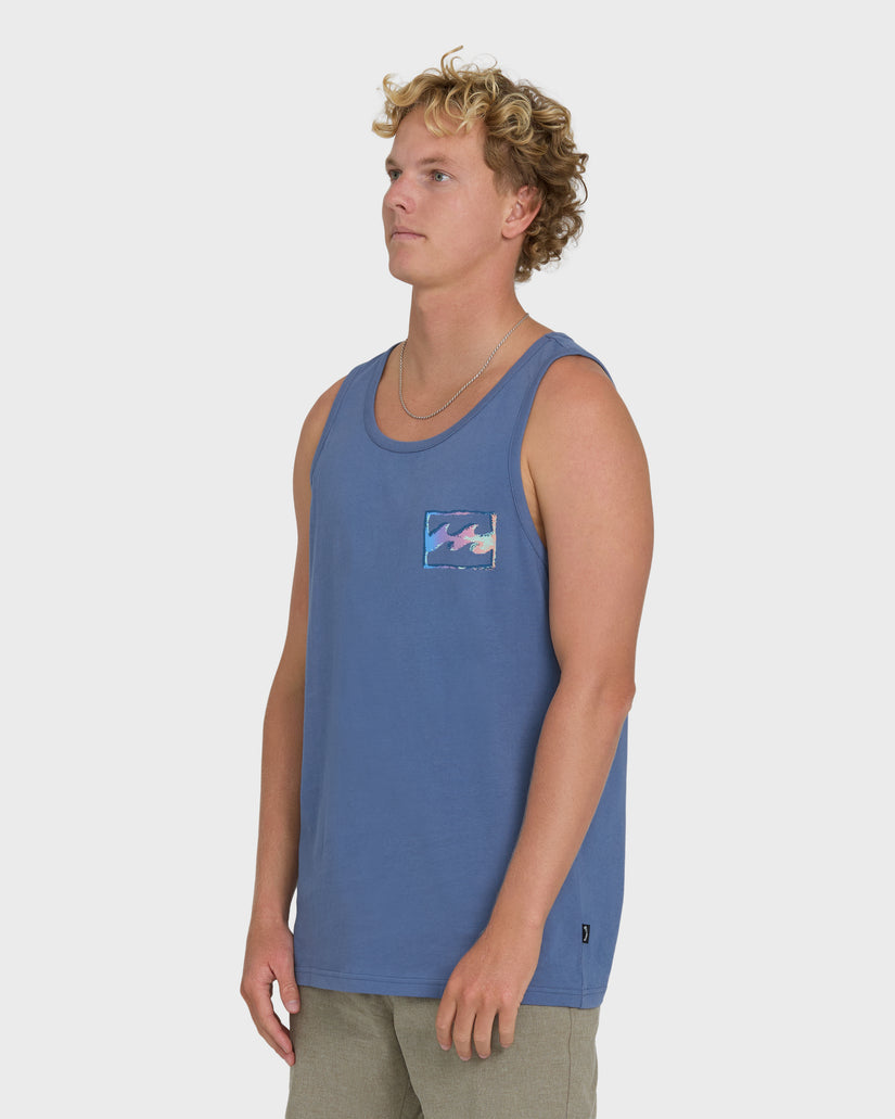 Billabong Crayon Wave Premium Tank-Blue Horizon