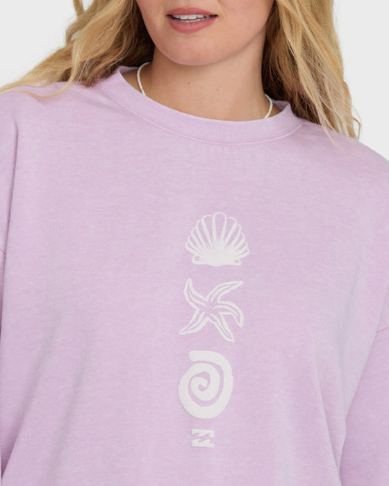 Billabong Echo Crew Burnout Sweatshirt-Sweet Lilac