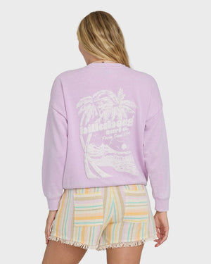 Billabong Echo Crew Burnout Sweatshirt-Sweet Lilac— Alternate View