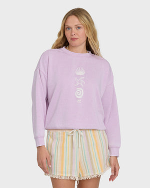 Billabong Echo Crew Burnout Sweatshirt-Sweet Lilac