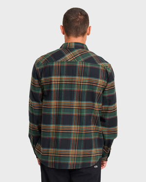 Billabong Coastline Flannel L/S Shirt-Black— Alternate View