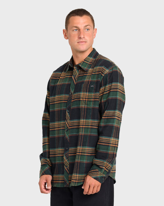 Billabong Coastline Flannel L/S Shirt-Black