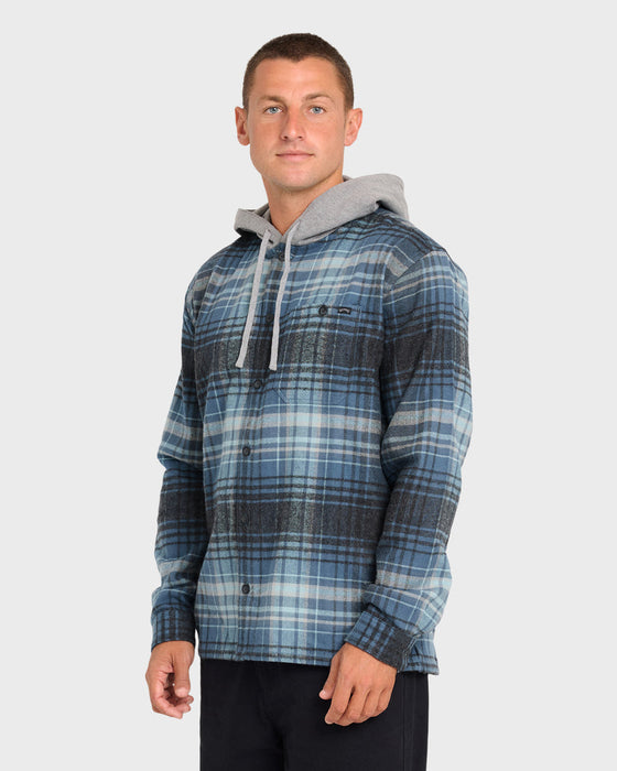 Billabong Baja Flannel L/S Shirt-Dark Denim