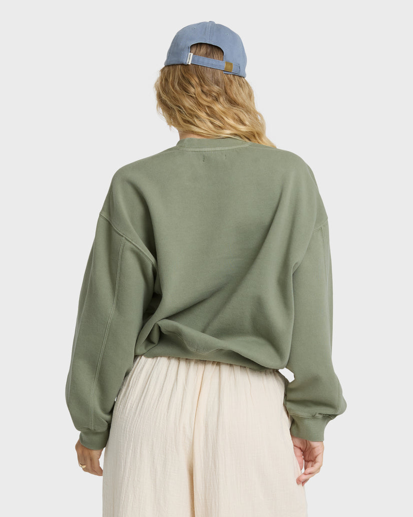 Billabong Vibes Kendal Crew Sweatshirt-Army Green