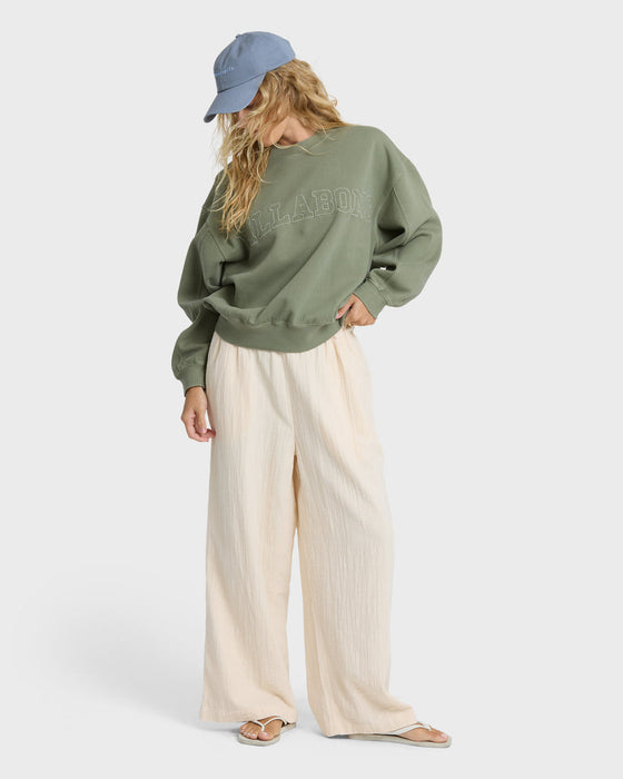 Billabong Vibes Kendal Crew Sweatshirt-Army Green