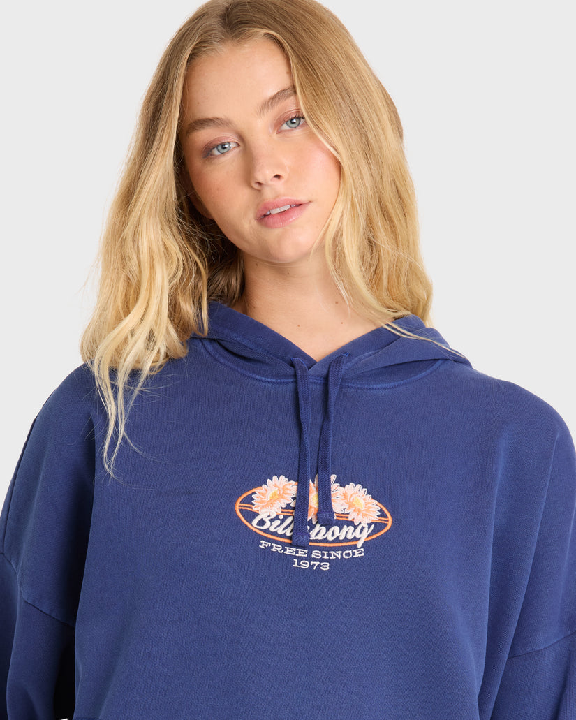 Billabong Find Paradise Palm Hooded Sweatshirt-True Navy
