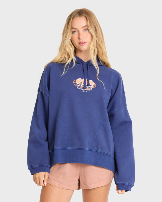 Billabong Find Paradise Palm Hooded Sweatshirt-True Navy