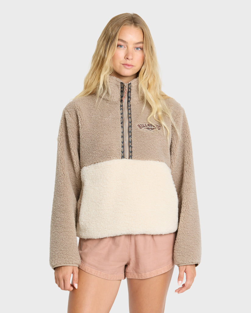 Billabong Horizon Sherpa Mock Neck Jacket-Cobblestone