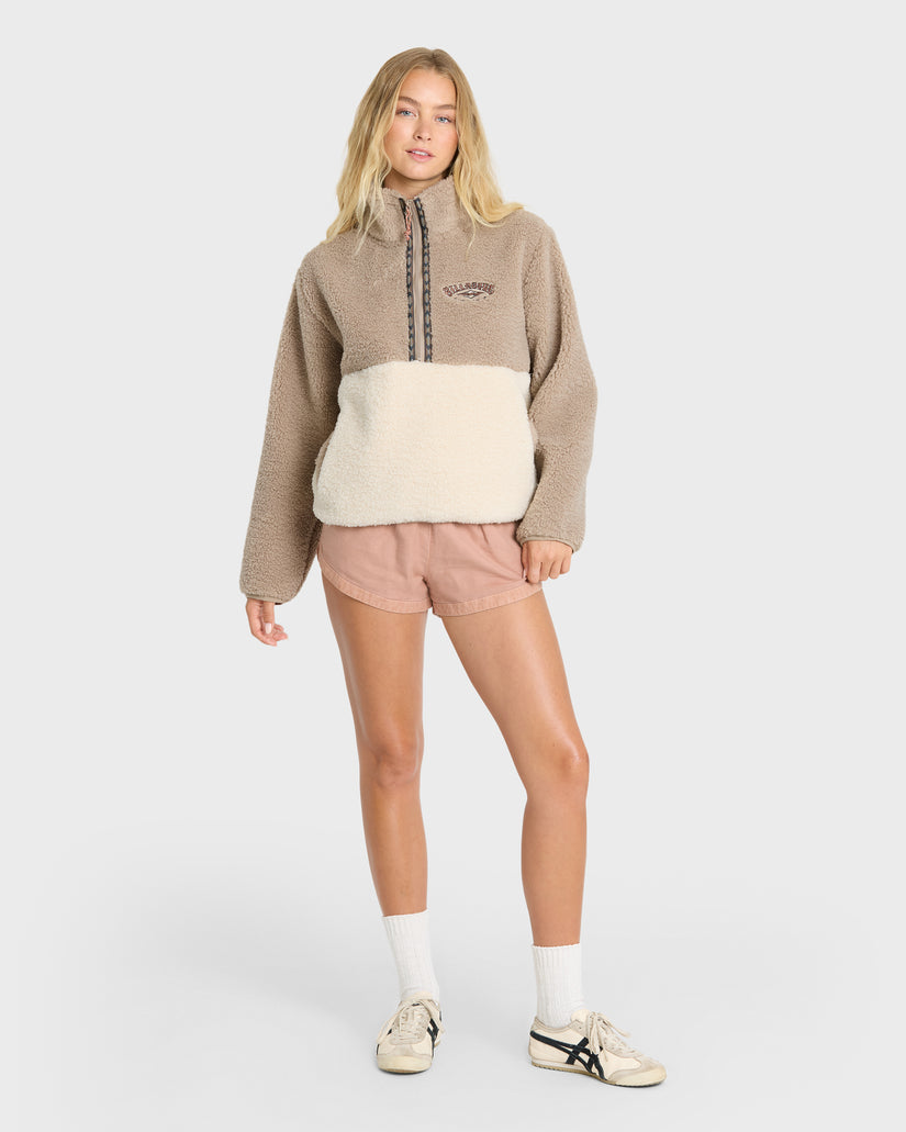 Billabong Horizon Sherpa Mock Neck Jacket-Cobblestone