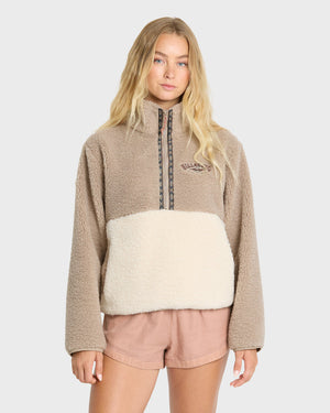 Billabong Horizon Sherpa Mock Neck Jacket-Cobblestone
