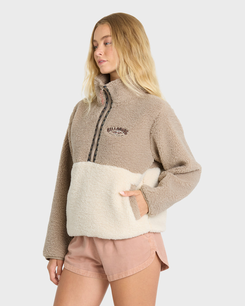 Billabong Horizon Sherpa Mock Neck Jacket-Cobblestone
