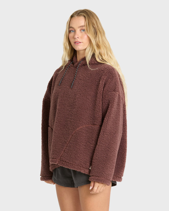 Billabong Time Out Sherpa Hooded Sweatshirt-Espresso