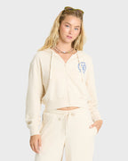 Billabong Palm 73 Zip Hooded Fleece Sweatshirt-White Cap