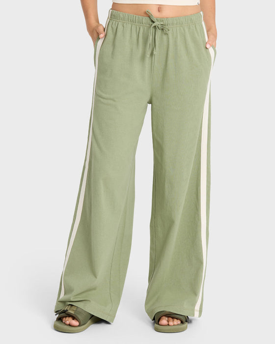 Billabong Wave Stamp Knit Pants-Army Green
