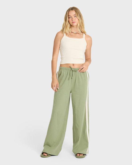 Billabong Wave Stamp Knit Pants-Army Green