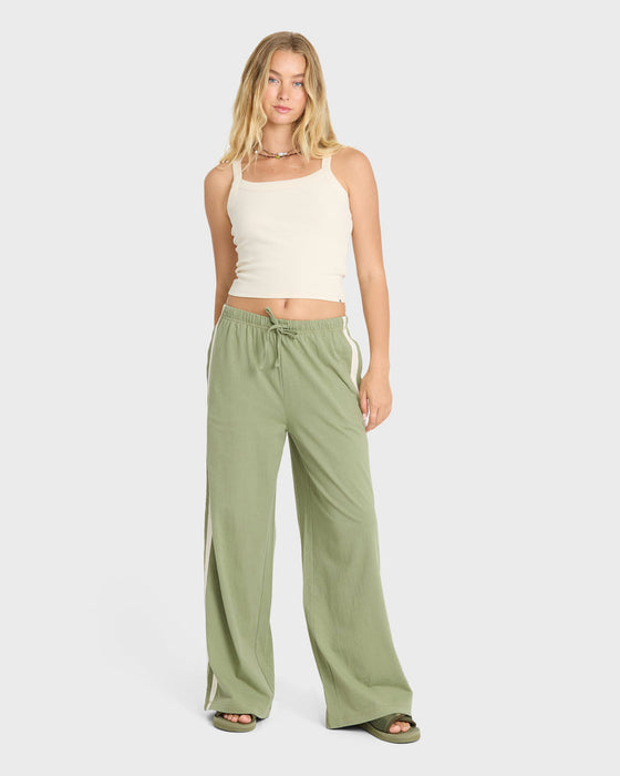 Billabong Wave Stamp Knit Pants-Army Green