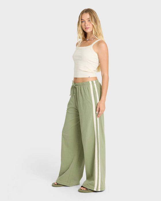 Billabong Wave Stamp Knit Pants-Army Green