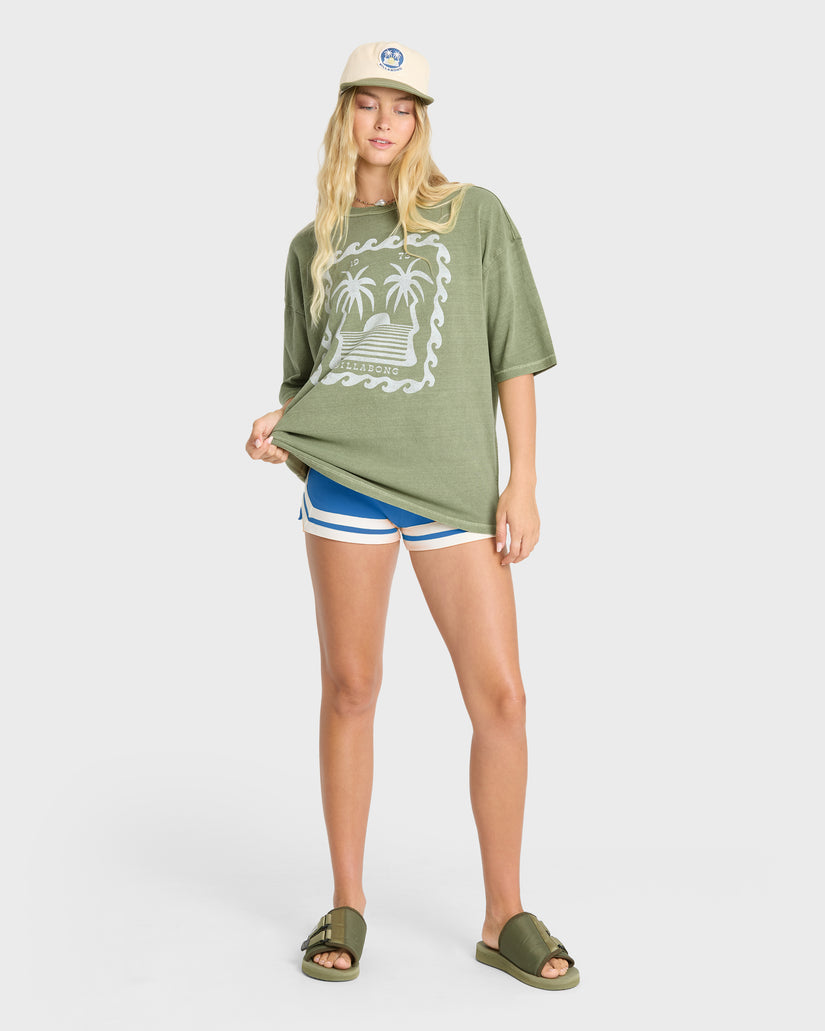 Billabong Wave Stamp Tee-Army Green