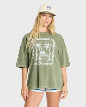 Billabong Wave Stamp Tee-Army Green