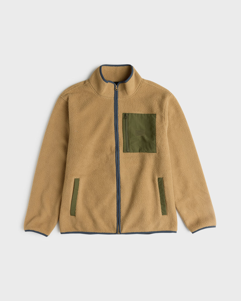 Billabong Alpine Mock Neck Zip Jacket-Pale Khaki