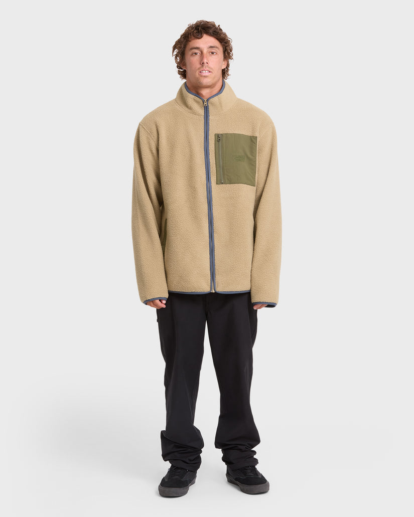 Billabong Alpine Mock Neck Zip Jacket-Pale Khaki