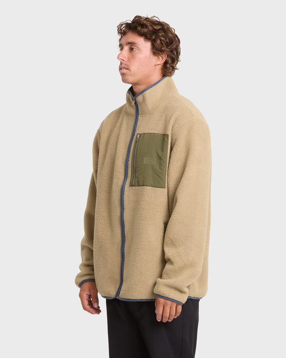 Billabong Alpine Mock Neck Zip Jacket-Pale Khaki