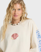 Billabong Carnival Kendal Crew Fleece Sweatshirt-White Cap