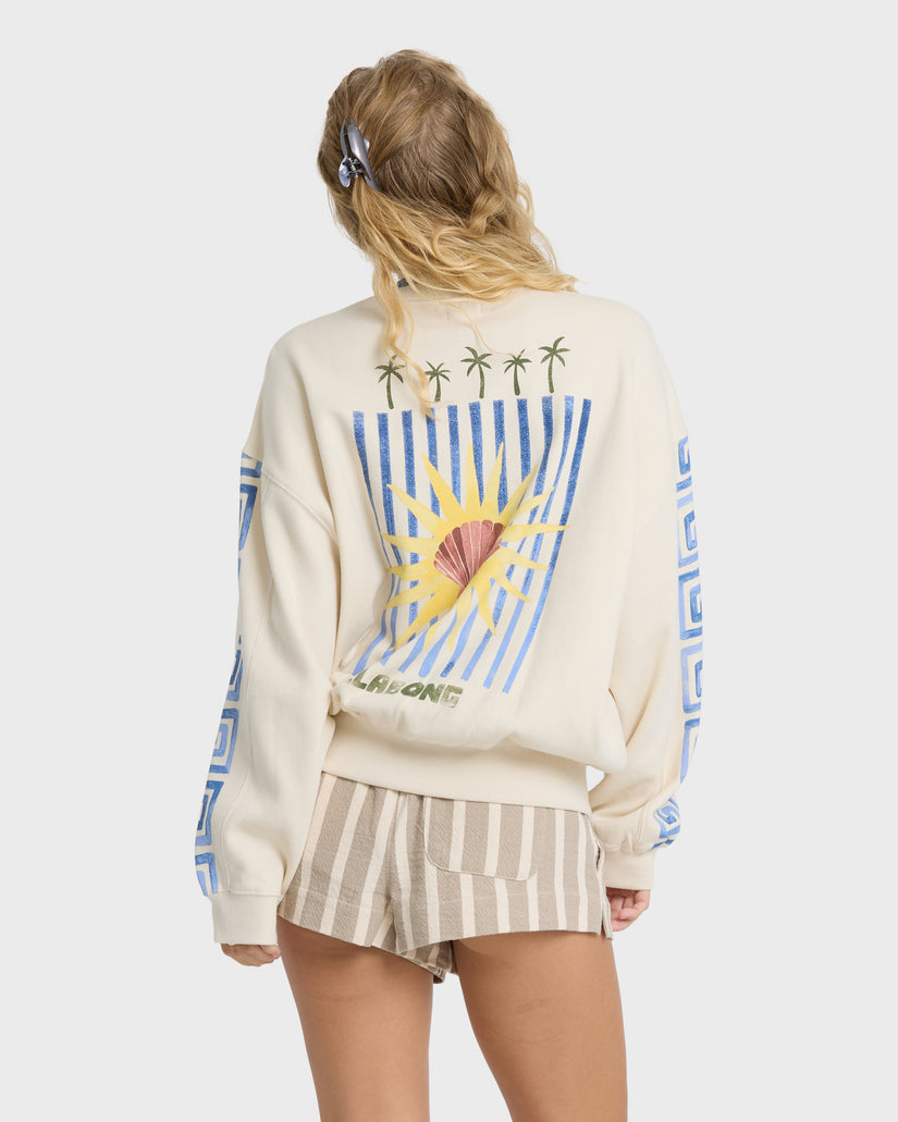 Billabong Carnival Kendal Crew Fleece Sweatshirt-White Cap