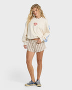 Billabong Carnival Kendal Crew Fleece Sweatshirt-White Cap