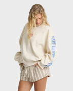 Billabong Carnival Kendal Crew Fleece Sweatshirt-White Cap