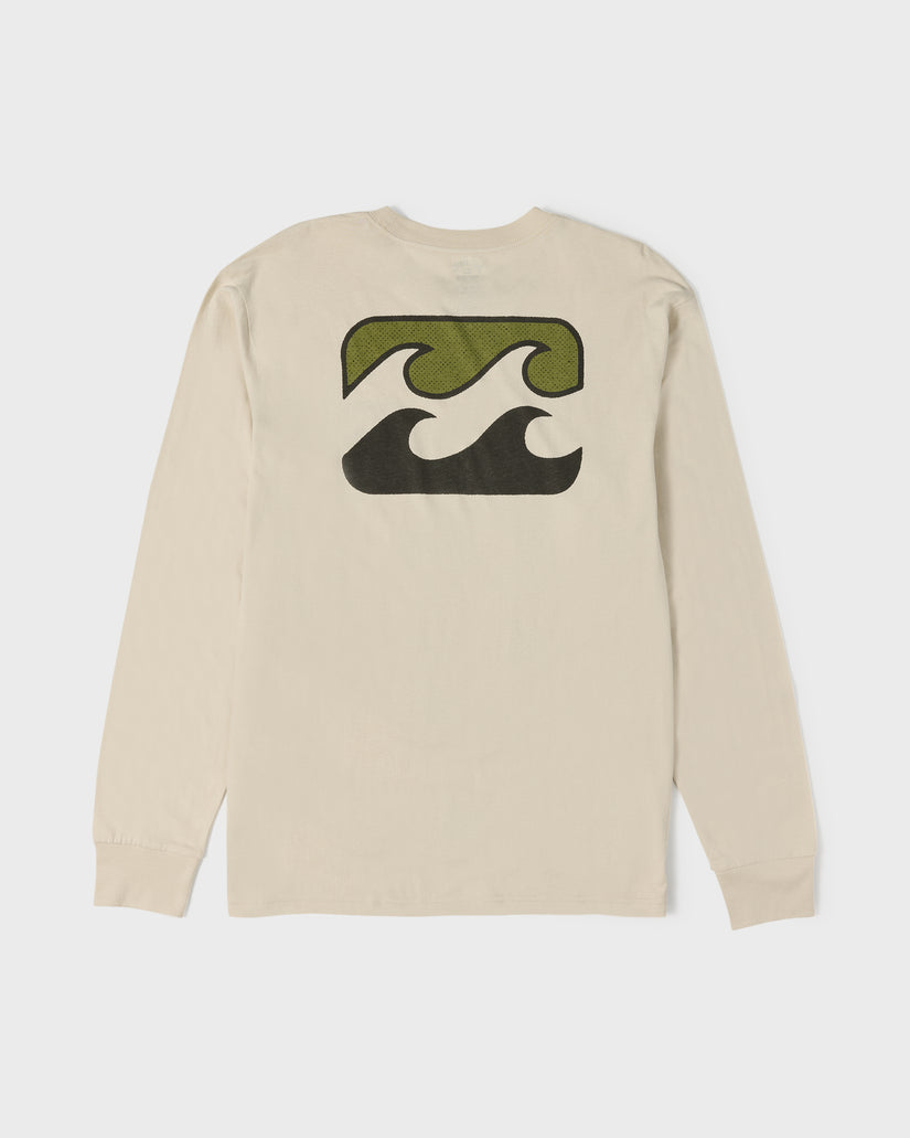 Billabong Crayon Wave Premium L/S Tee-Oatmeal