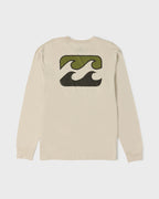Billabong Crayon Wave Premium L/S Tee-Oatmeal