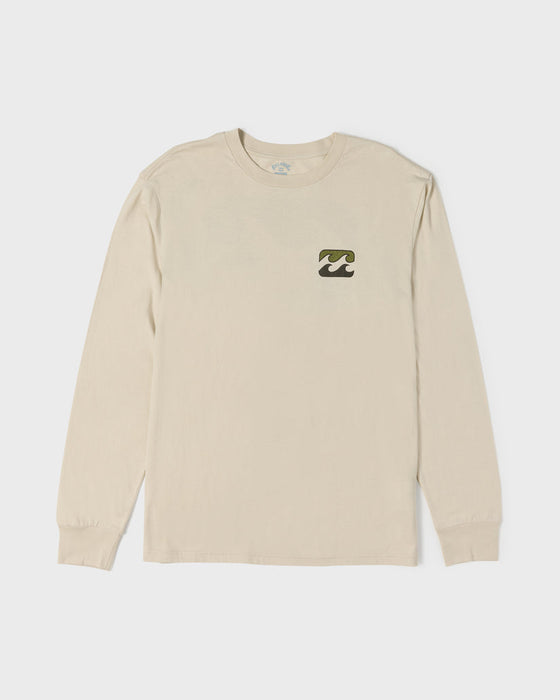 Billabong Crayon Wave Premium L/S Tee-Oatmeal