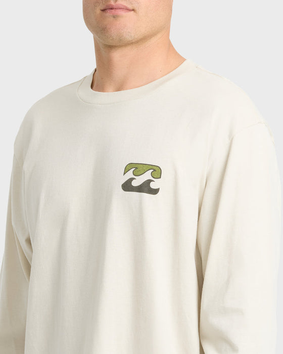 Billabong Crayon Wave Premium L/S Tee-Oatmeal