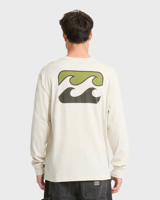 Billabong Crayon Wave Premium L/S Tee-Oatmeal