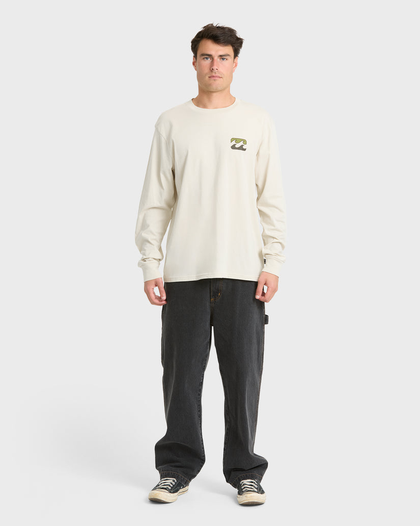 Billabong Crayon Wave Premium L/S Tee-Oatmeal
