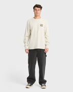 Billabong Crayon Wave Premium L/S Tee-Oatmeal
