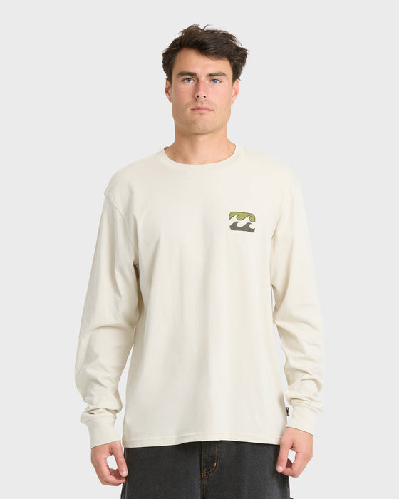 Billabong Crayon Wave Premium L/S Tee-Oatmeal