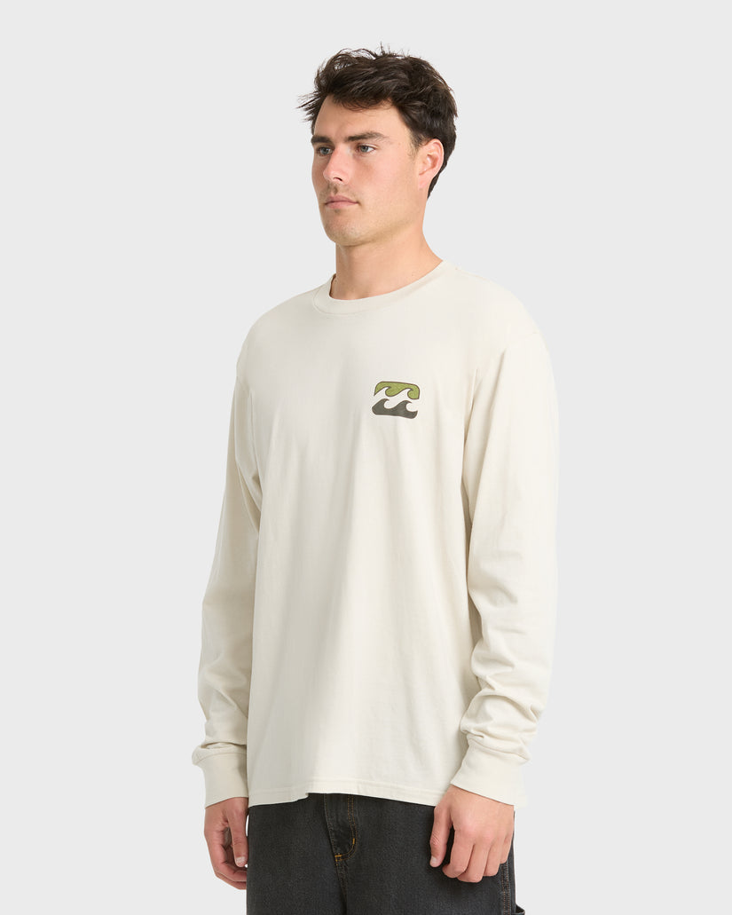 Billabong Crayon Wave Premium L/S Tee-Oatmeal