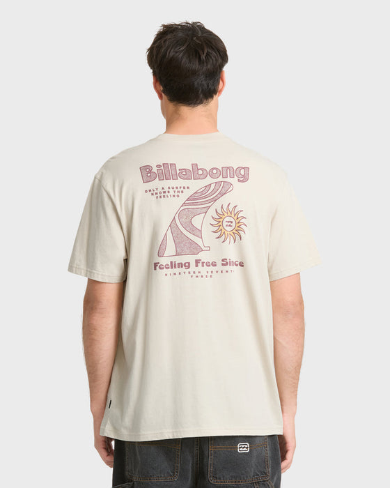 Billabong Single Fin Premium Tee-Oatmeal