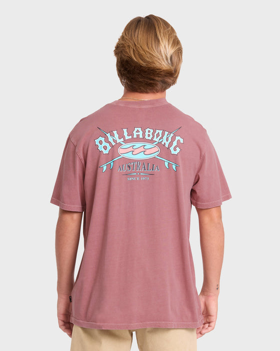 Billabong Heritage Arch WW Premium Tee-Red Dahlia